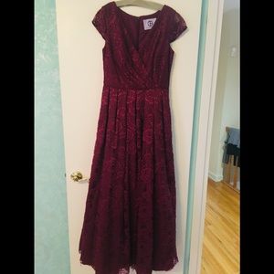 JS collections Burgundy Ladies Gown